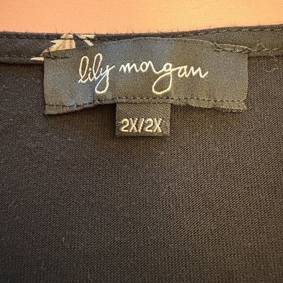 Lilly Morgan Floral Print with Black Top Plus Size 2X (SKU: 30W) - Picture 3 of 6